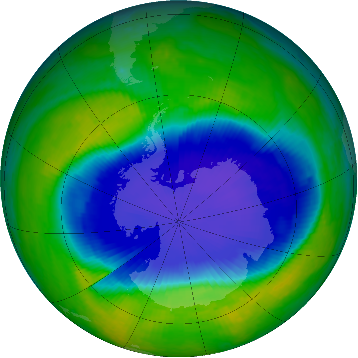 Antarctic ozone map for 16 November 1999